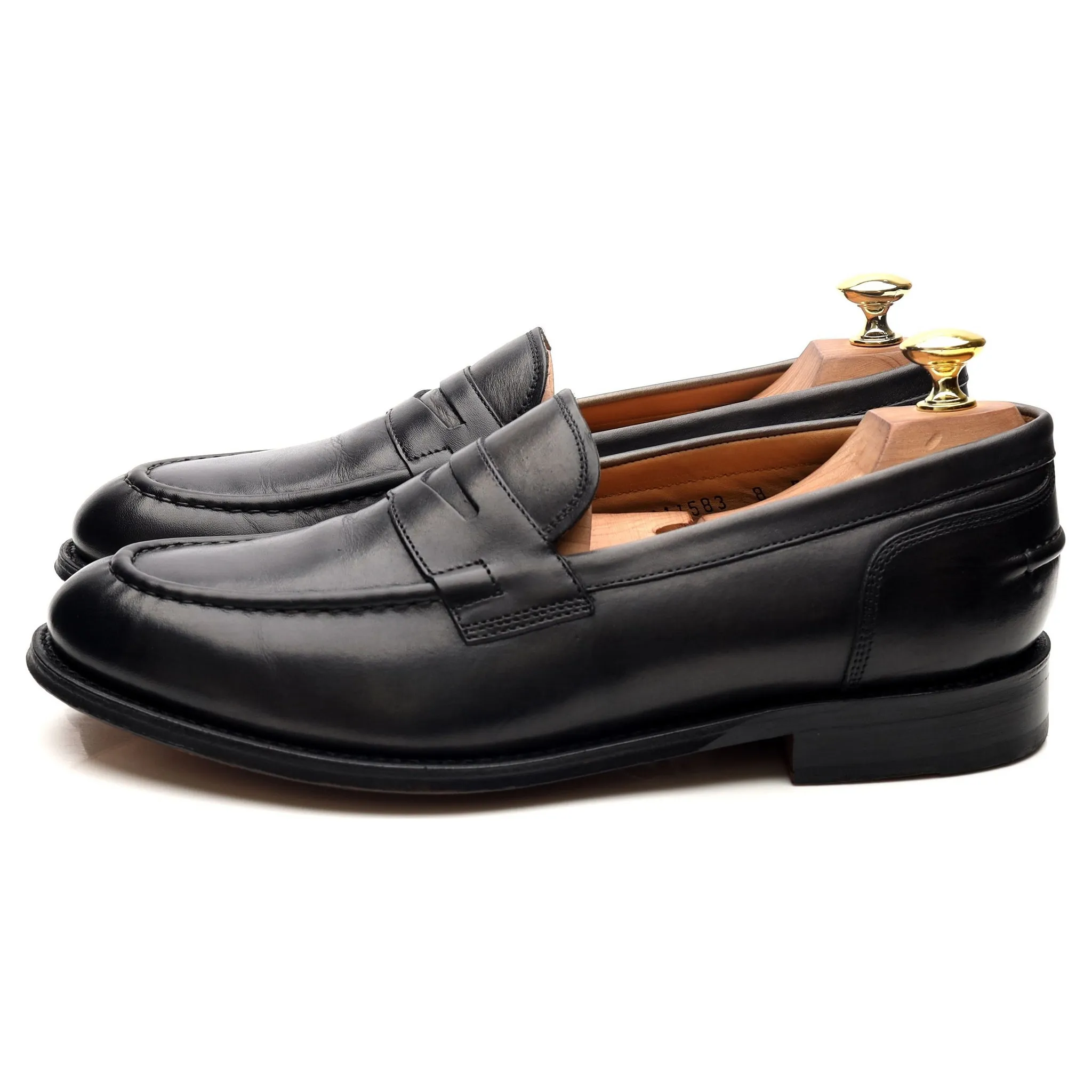 'Maxwell' Dark Grey Leather Loafers UK 8 E