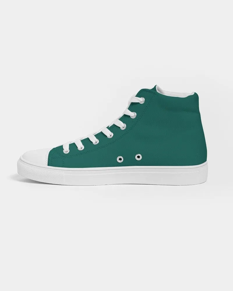 Medium Dark Blue Cool Green Men's High-top Canvas Sneakers | Men's | Medium Dark Pure Blue Cool Green | C100M0Y50K60