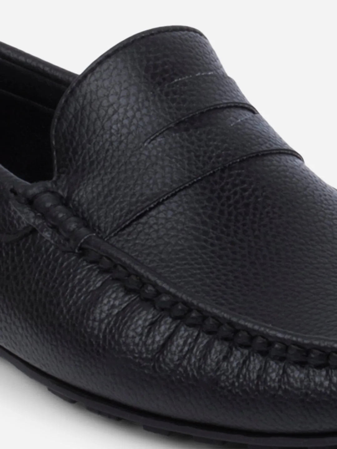 Men's Black Moc Toe Casual Loafer (IX4110)