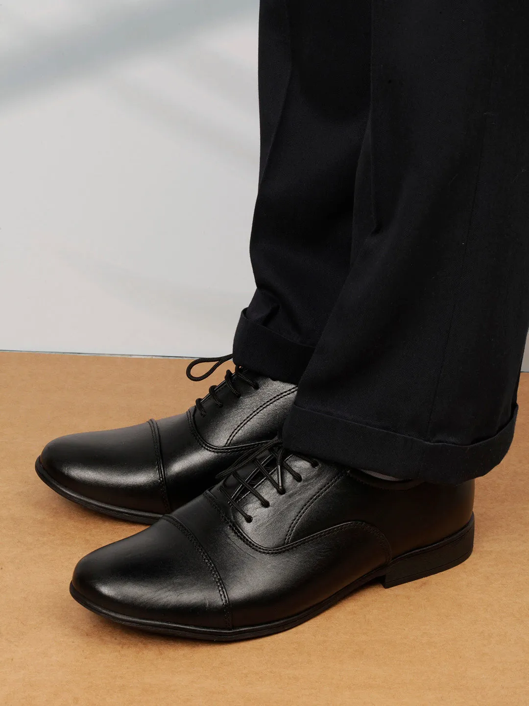 Men's Black Regular Toe Derby Formal (ID2104)