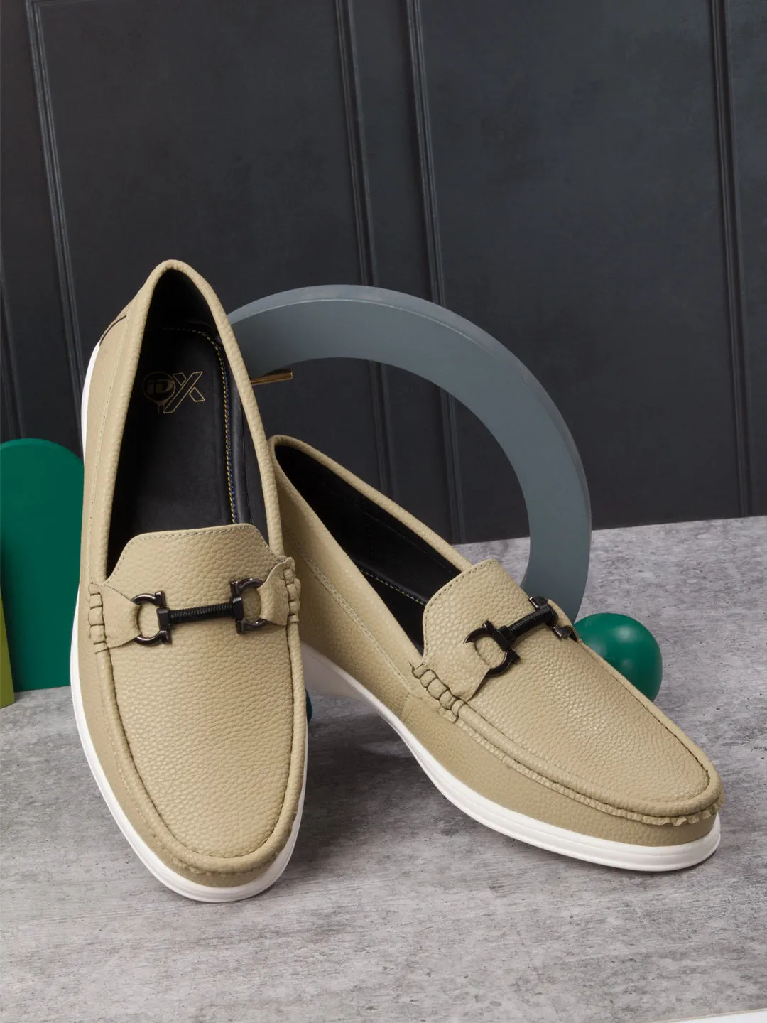 Men's Green Moc Toe Casual Loafer (IX4107)