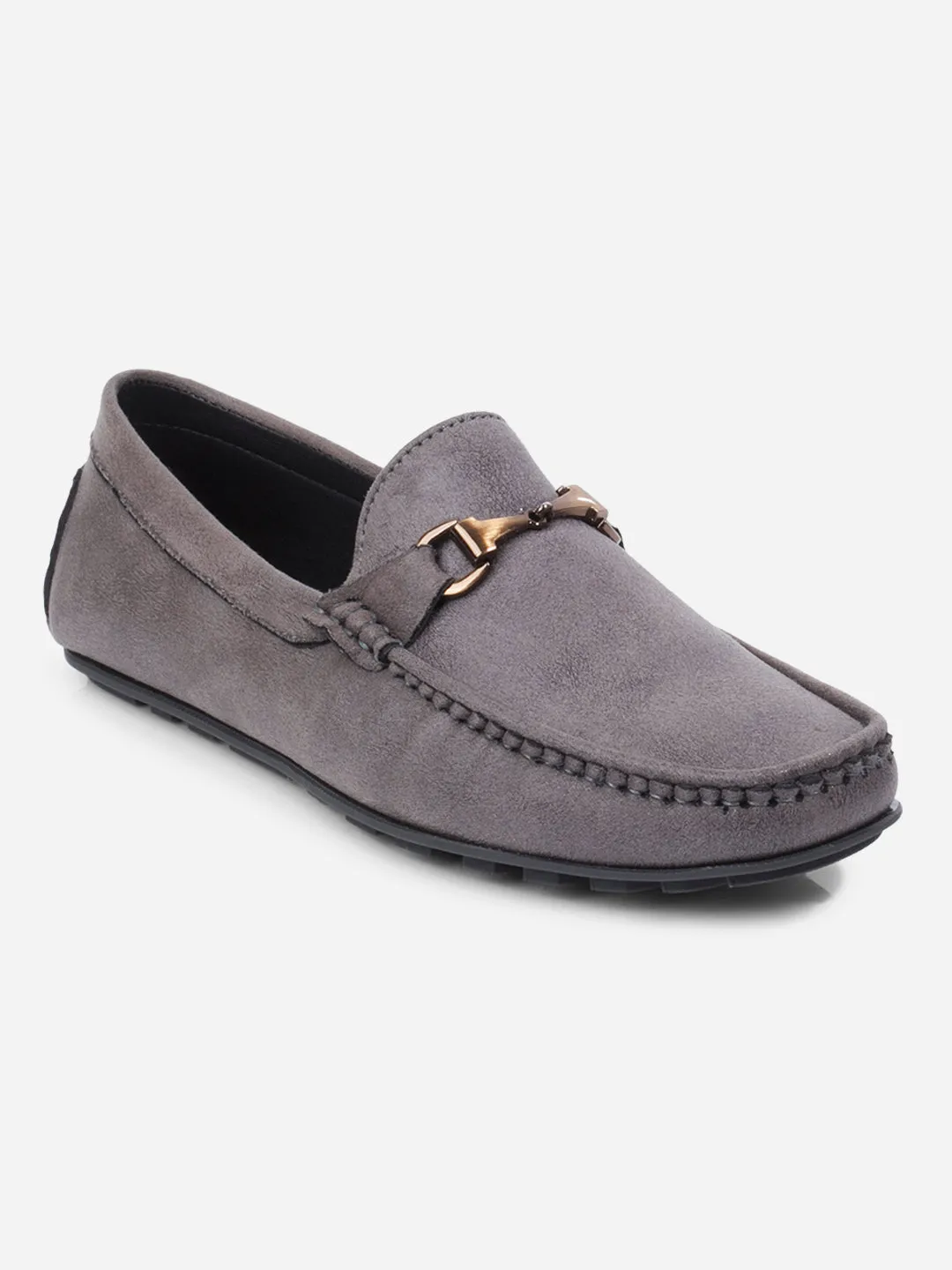 Men's Grey Moc Toe Buckle Loafer (IX4115)