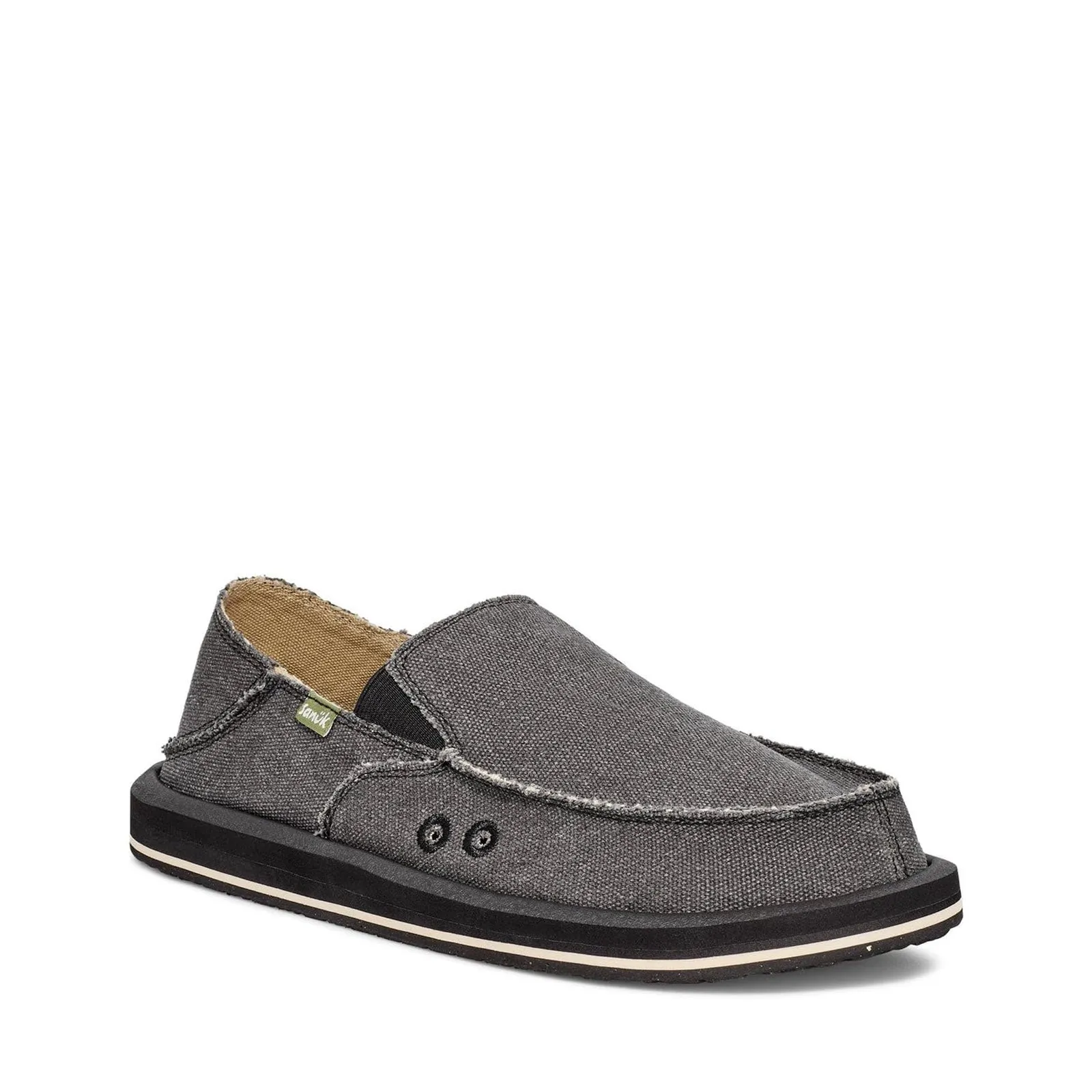 Men's Shoes Sanuk DONNY Slip On Sidewalk Surfers Loafers 1158512 CHARCOAL