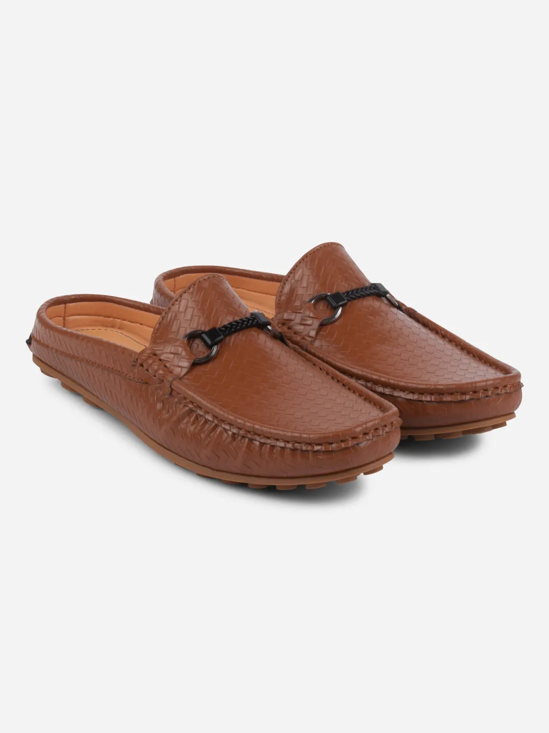 Men's Tan Moc Toe Buckle Mule (IX4112)