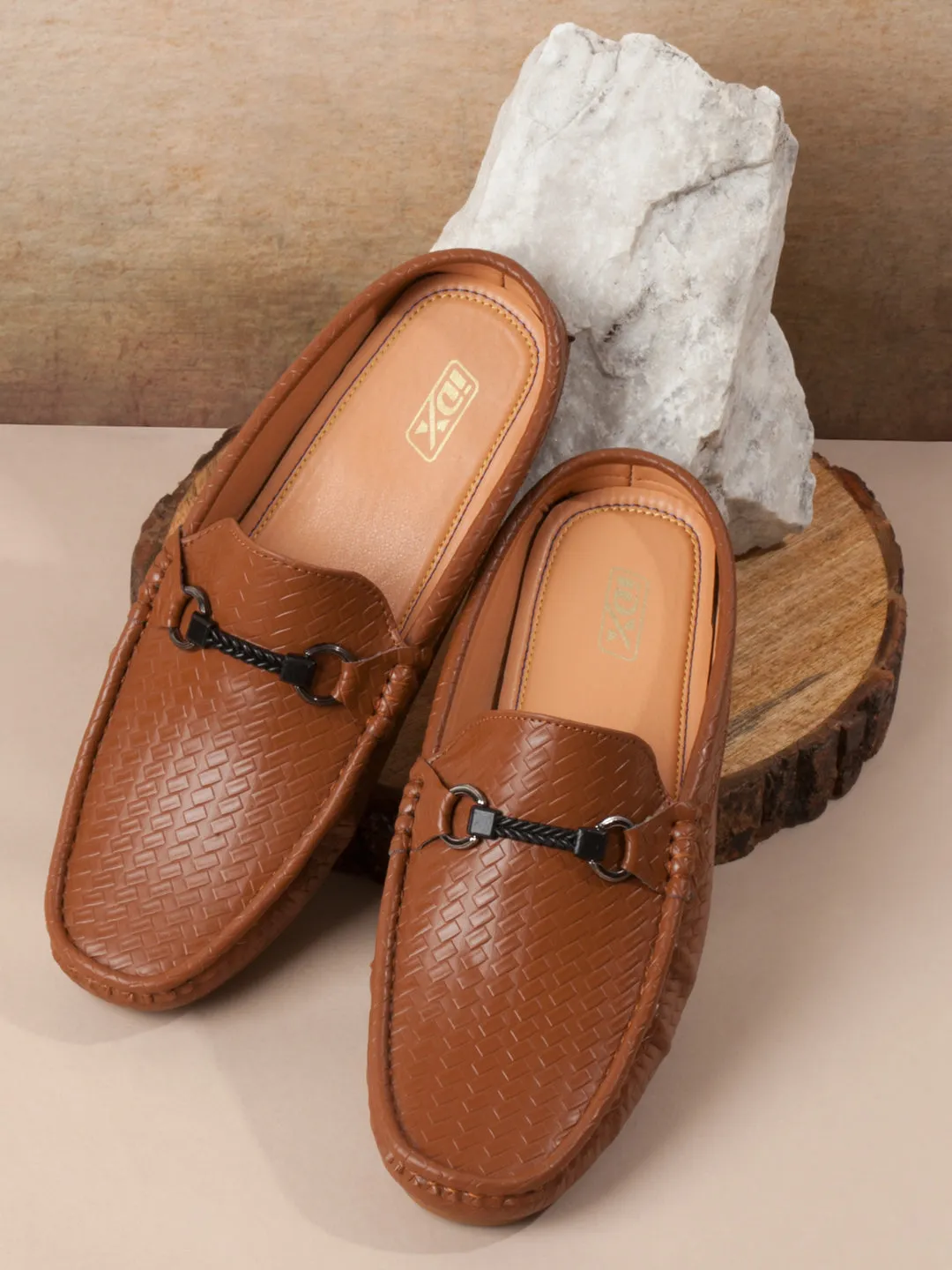 Men's Tan Moc Toe Buckle Mule (IX4112)