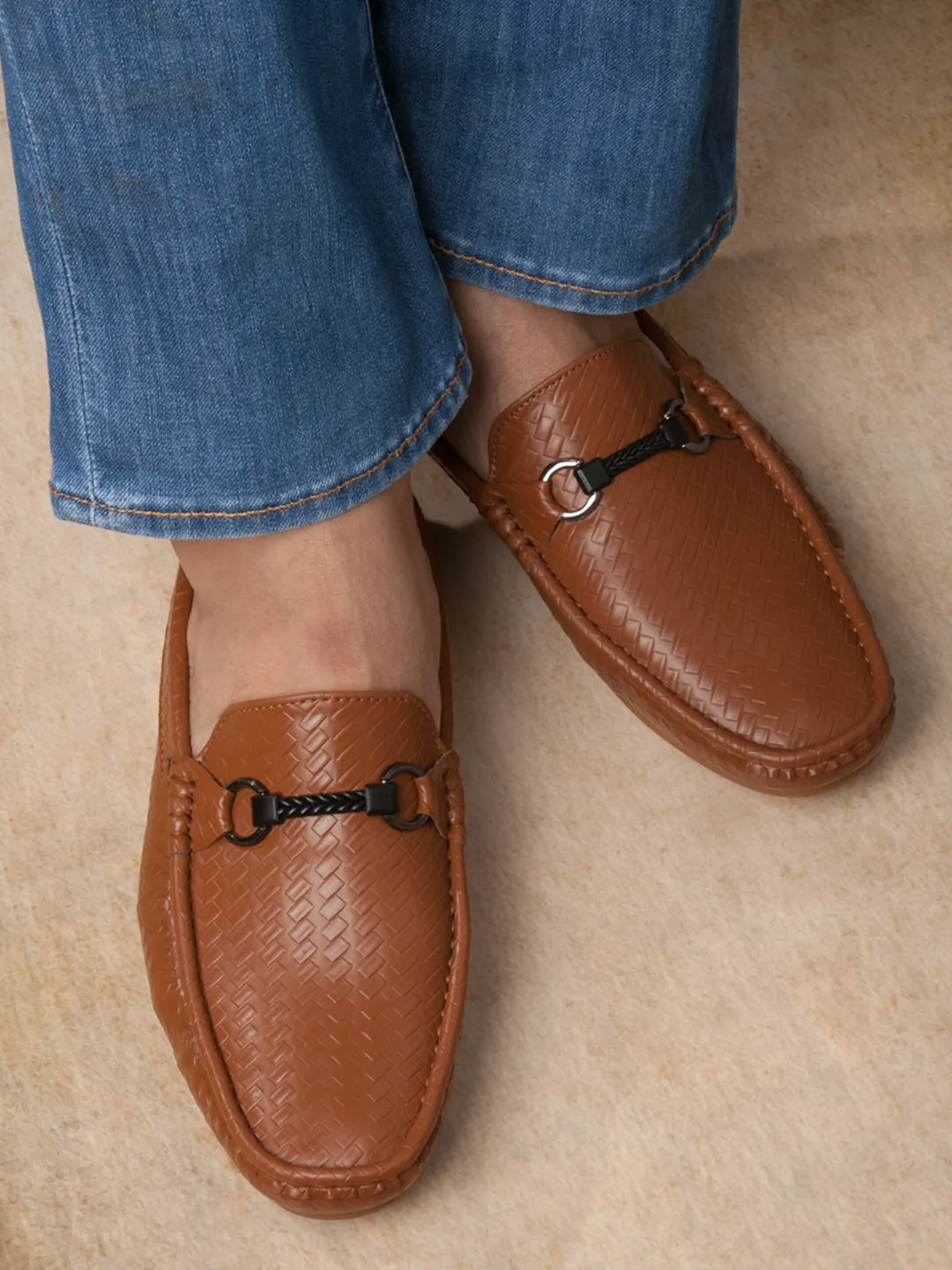 Men's Tan Moc Toe Buckle Mule (IX4112)