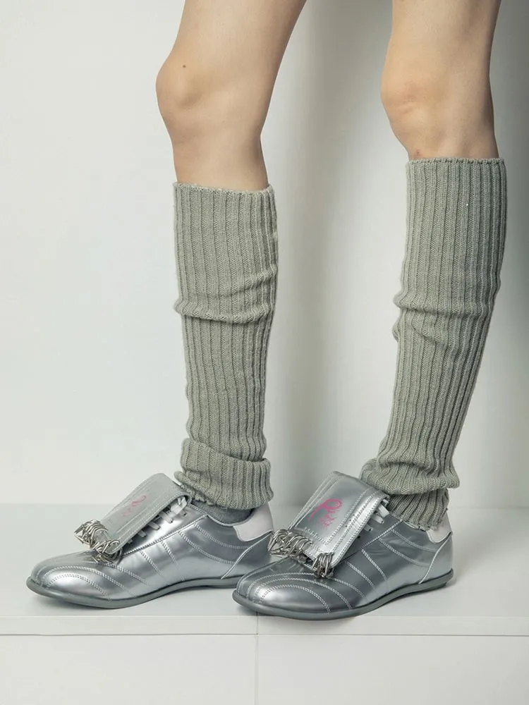 Metallic Silver Punk Sneakers【s0000006655】