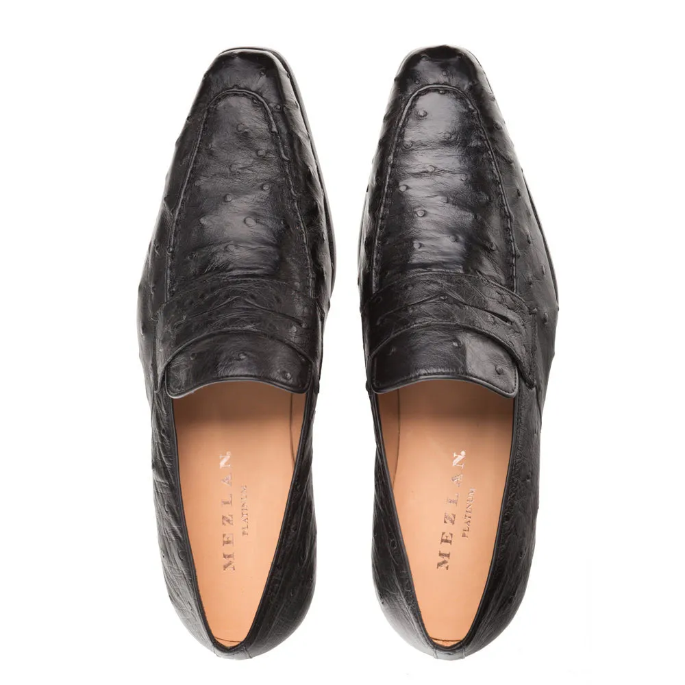 Mezlan Lisbon Ostrich Loafer Black