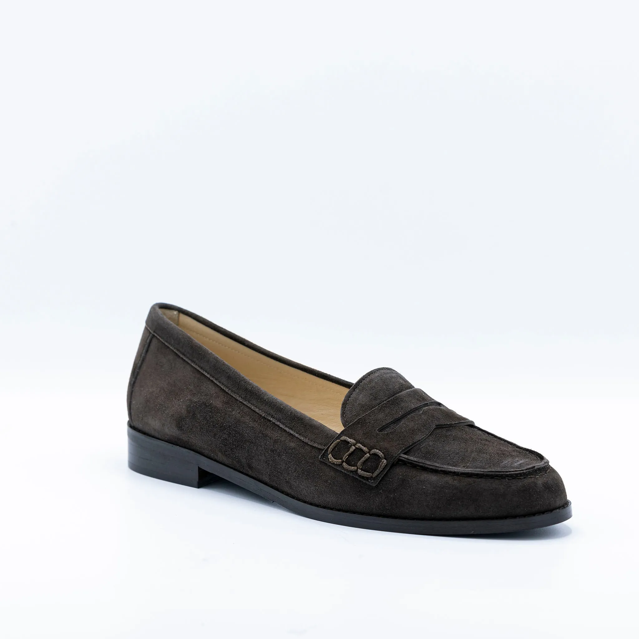 Mini Penny loafers in brown suede