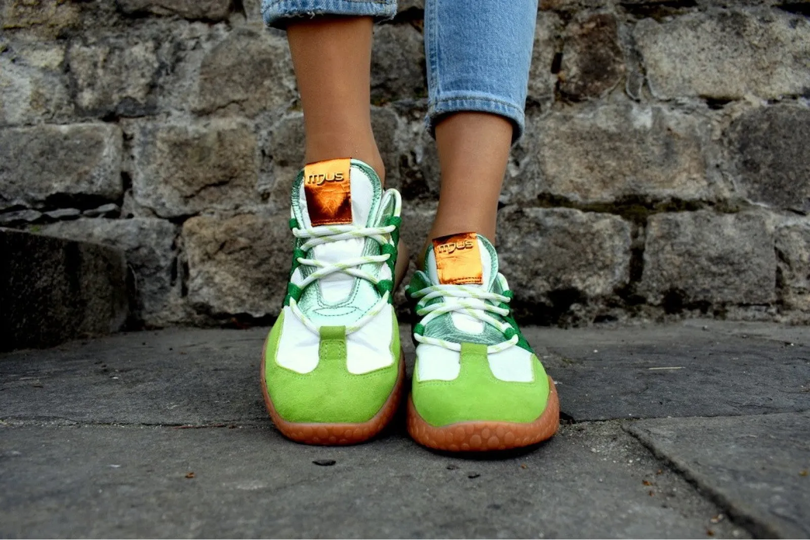 MJUS - Metallic Sneaker Green/White/Orange