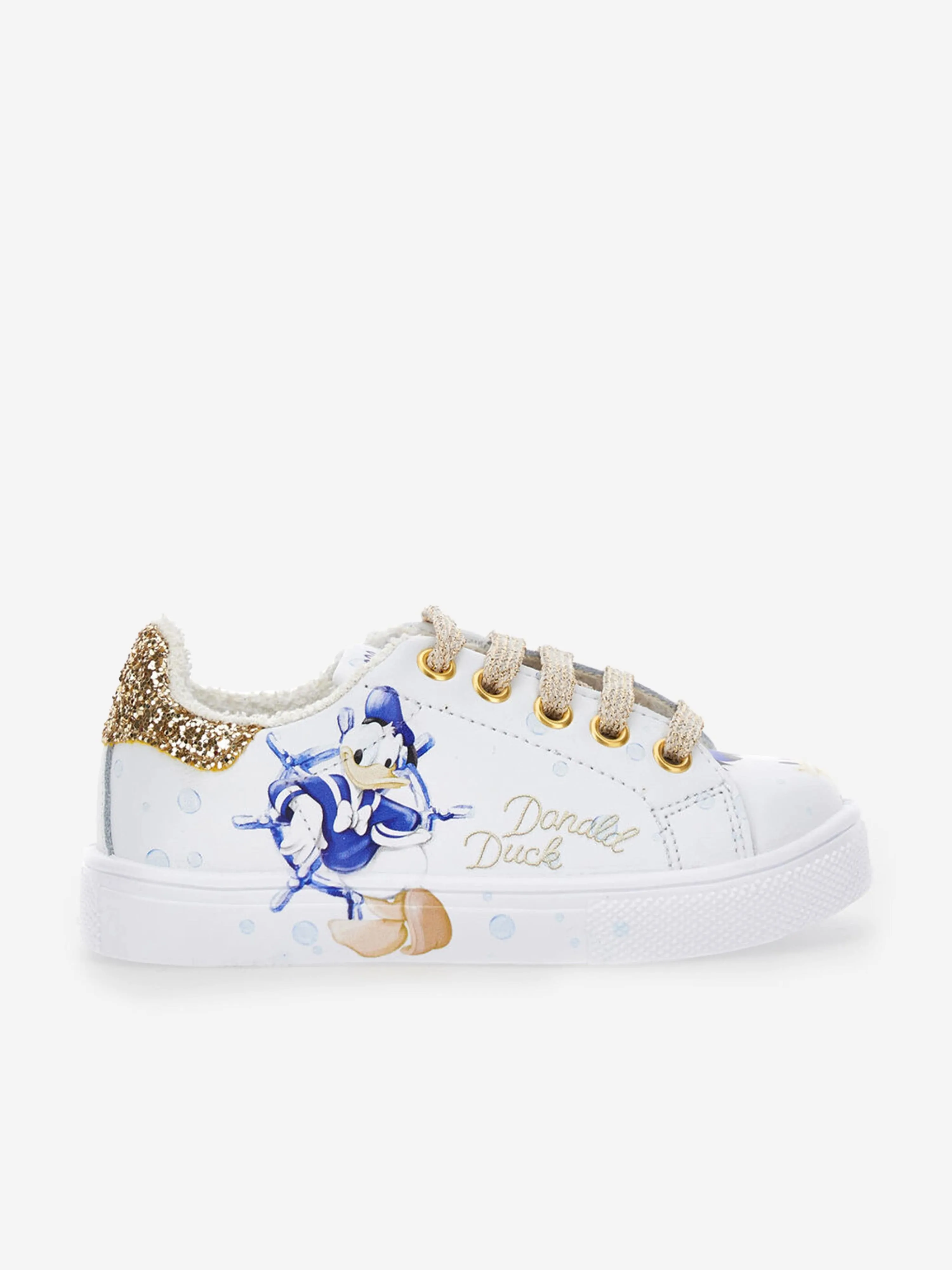 Monnalisa Girls Donald Duck Trainers in White