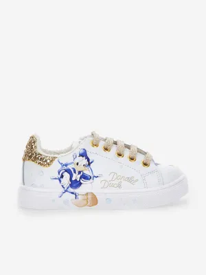 Monnalisa Girls Donald Duck Trainers in White