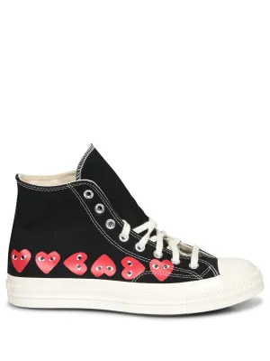 Multi Heart High Black Sneakers