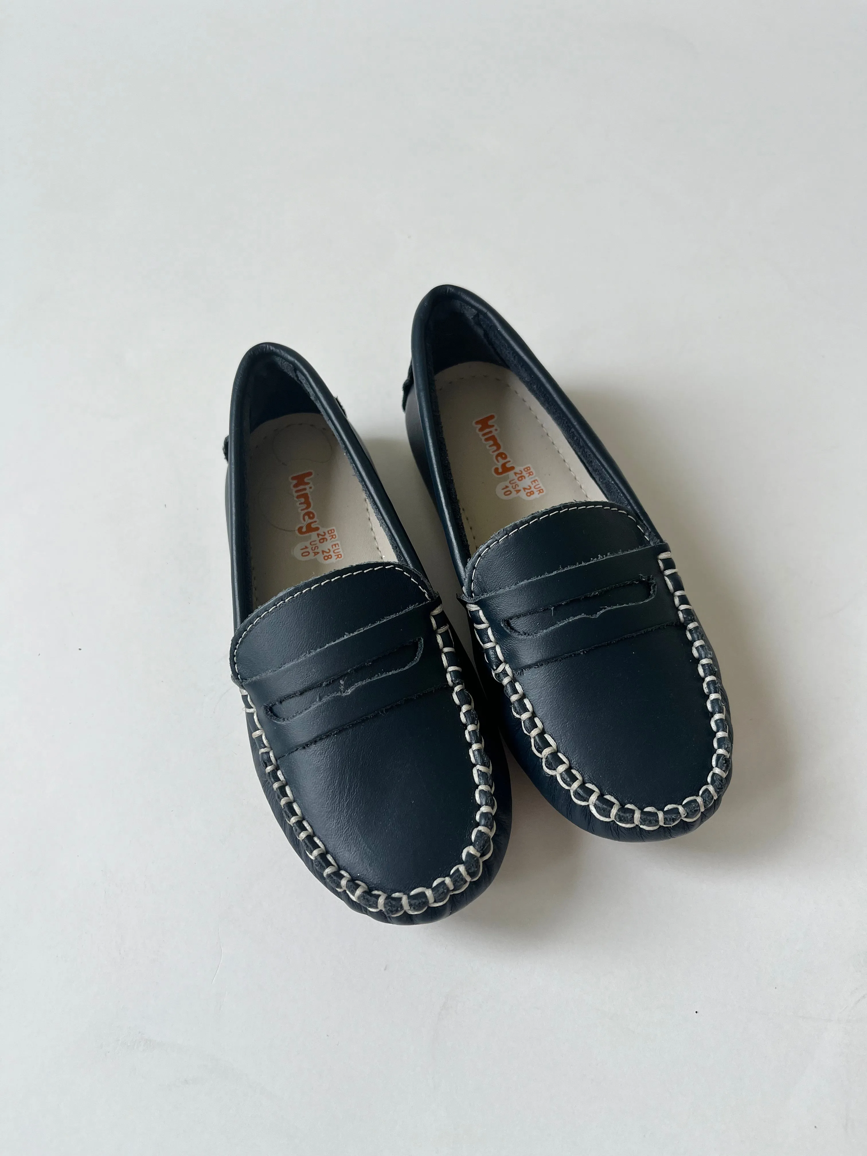 Navy penny loafer