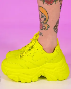 Neon Yellow Flexx Platform Sneakers