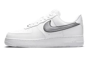 Nike Air Force 1 Low '07 Essential White Metallic Silver Black (Women)