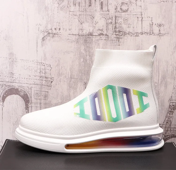 Ombre Letter Printed Colorful Platform Sneakers