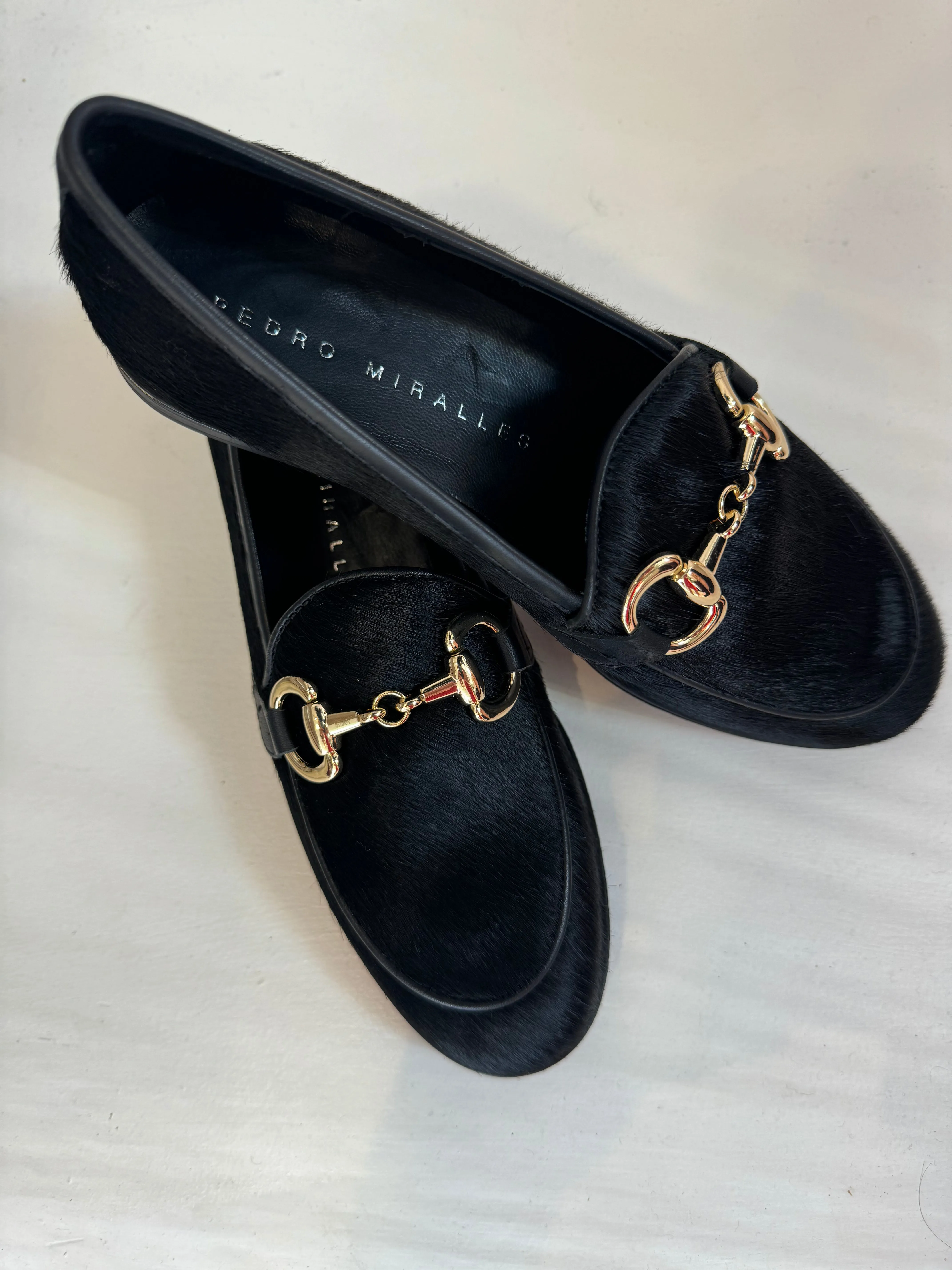 Pedro Miralles Black Faux Pony Loafer