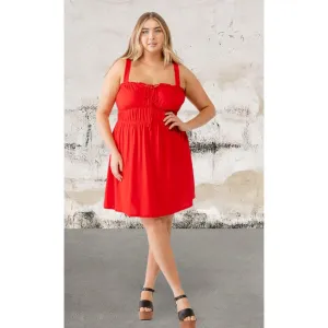 Plus Size Sleeveless Woven Ruffle Mini Dress