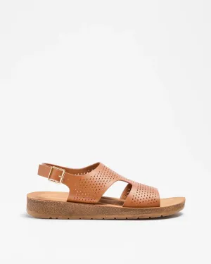 popular  Womens Cut Out Comfort Sandal - Darla - Tan