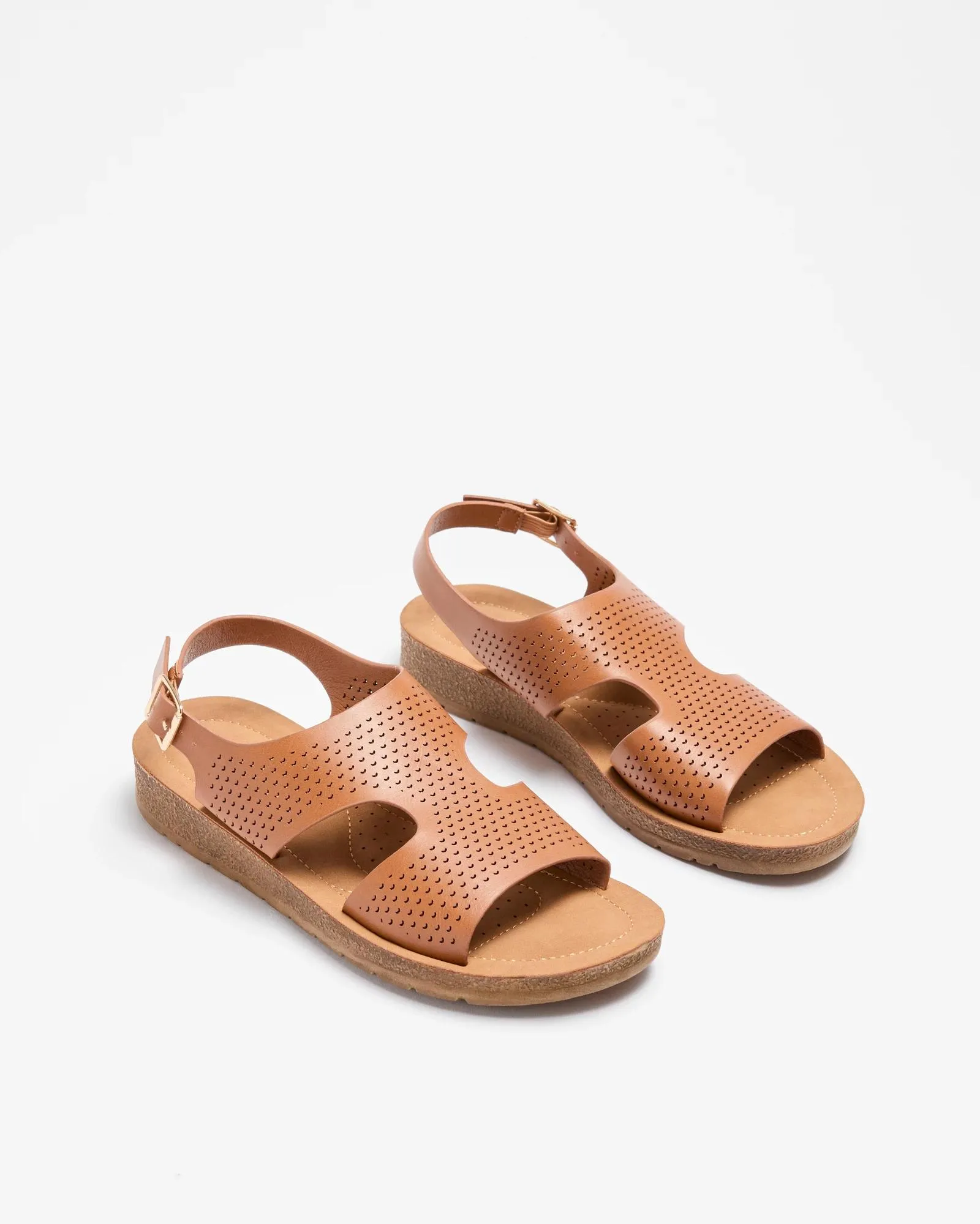 popular  Womens Cut Out Comfort Sandal - Darla - Tan