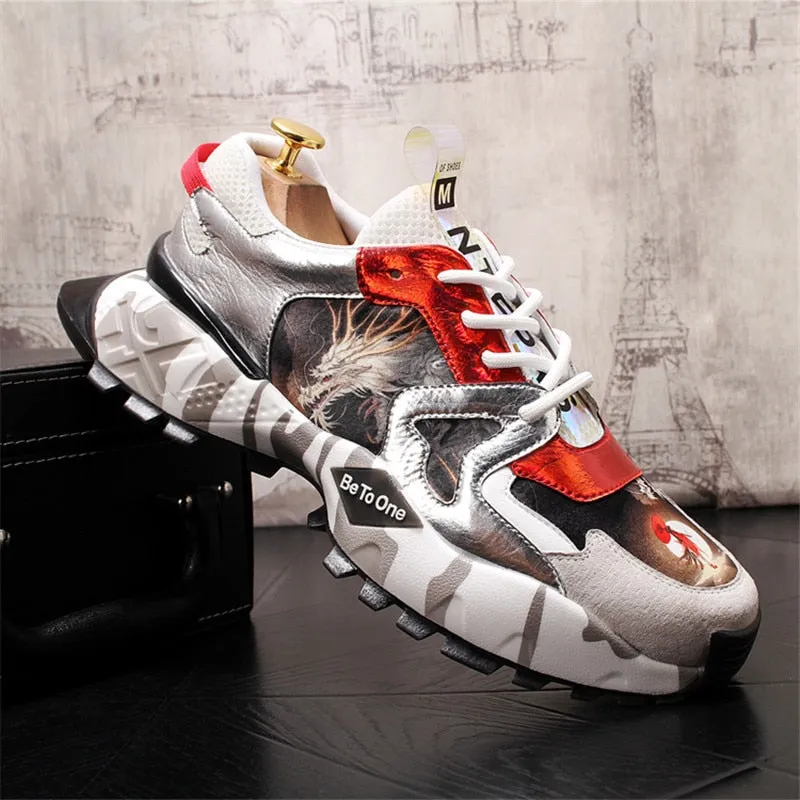 Printed Men Sneakers Fashion Comfortable Shoes