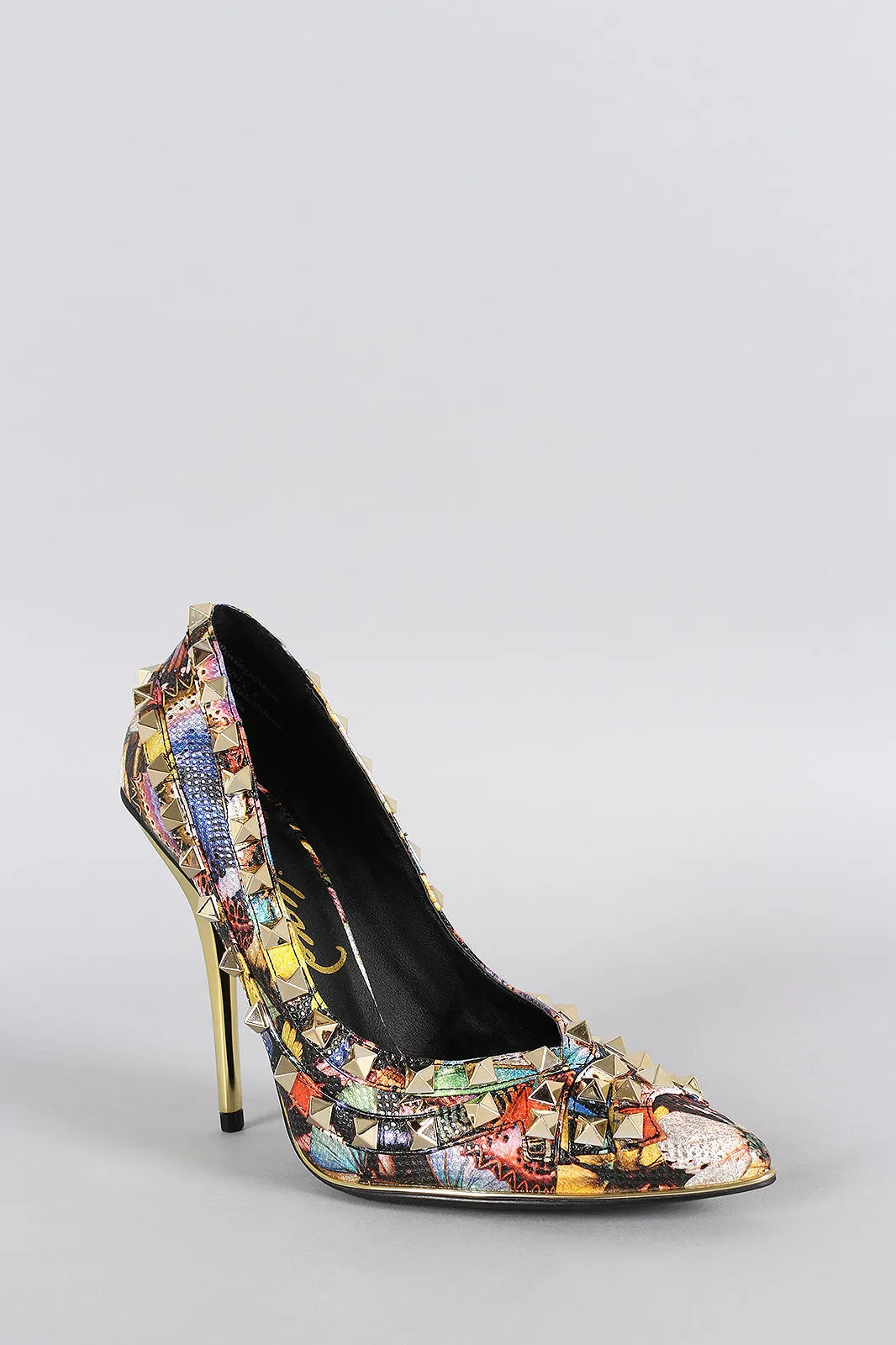 Privileged Butterfly Studded Pointy Toe Pump