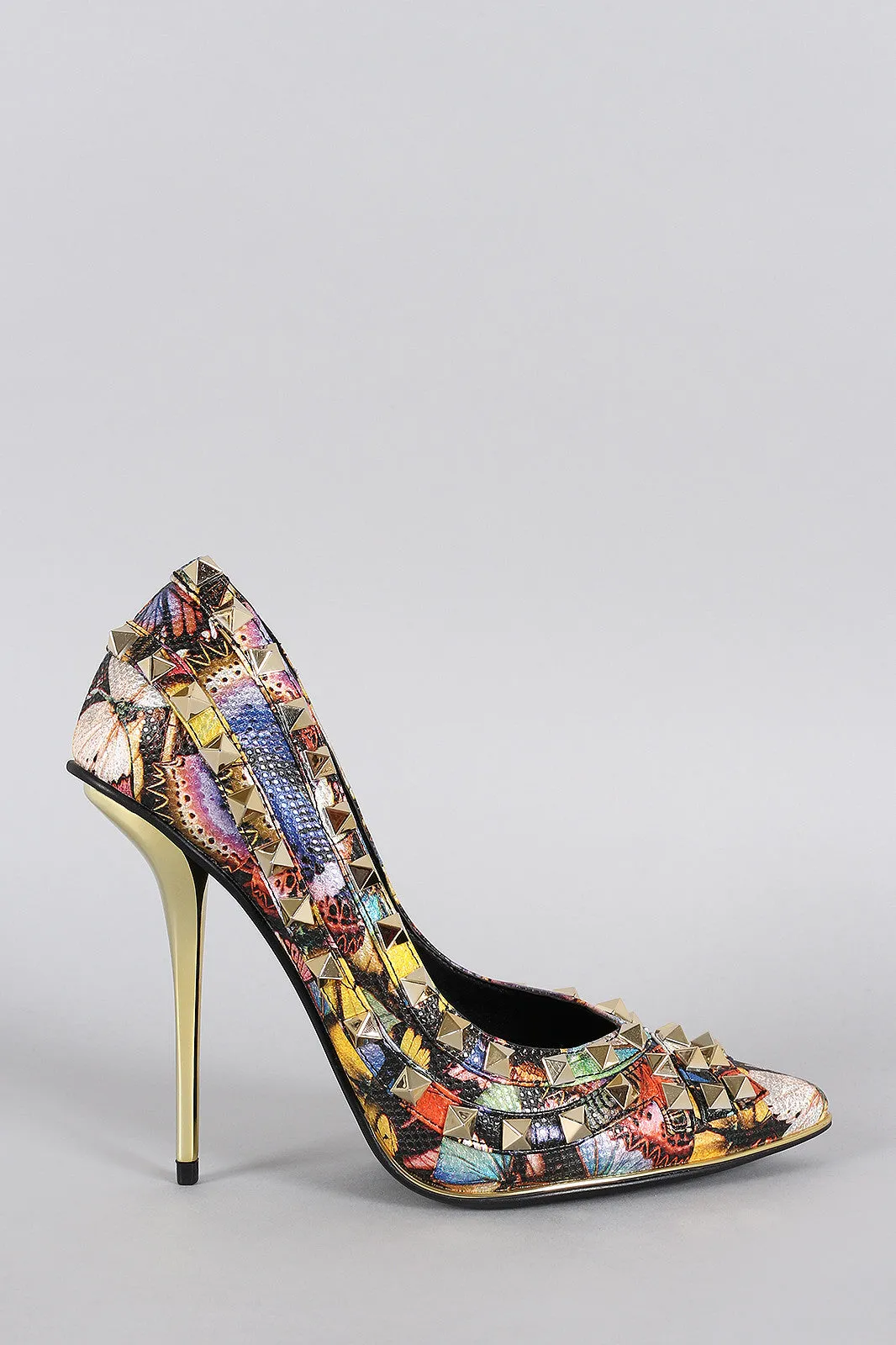 Privileged Butterfly Studded Pointy Toe Pump