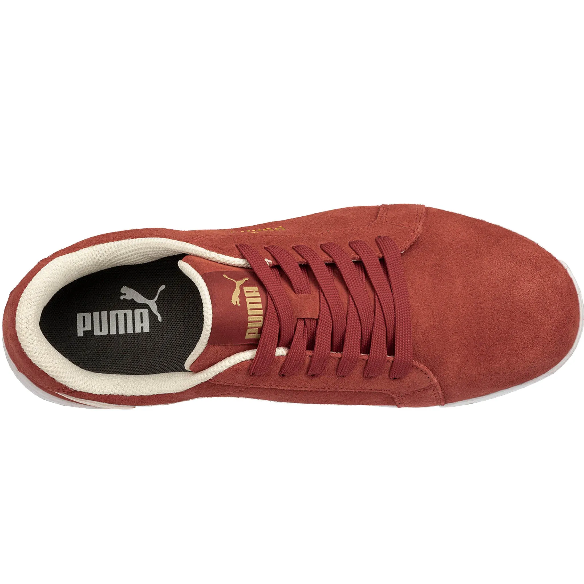 Puma Women's 640135 Iconic Suede Low Red Composite Safety Toe Metal Free Work Shoes