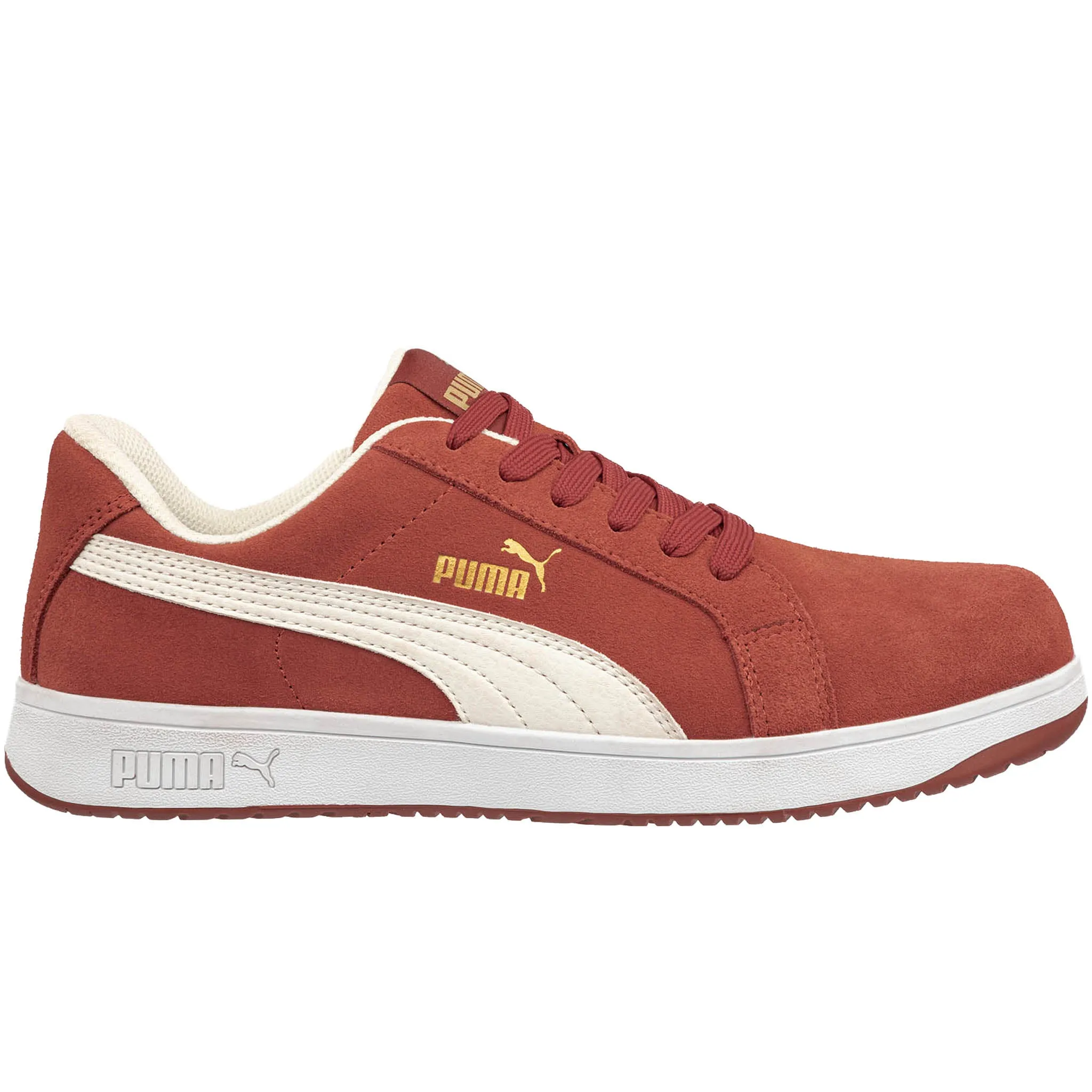 Puma Women's 640135 Iconic Suede Low Red Composite Safety Toe Metal Free Work Shoes