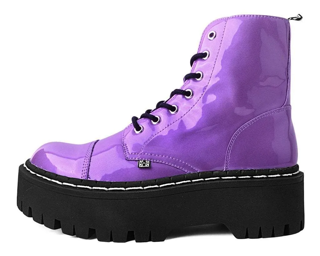 Purple Metallic 7-Eye Double Decker Boot