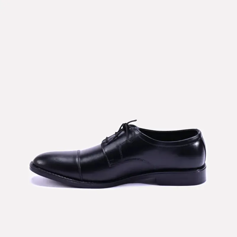 Raider Black Derby Cap Toe Shoes 0111092