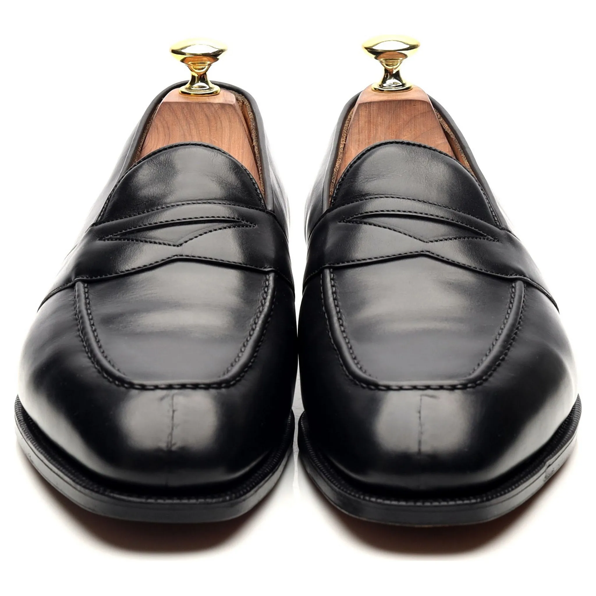 Ralph Lauren Black Leather Split Toe Loafers UK 7.5