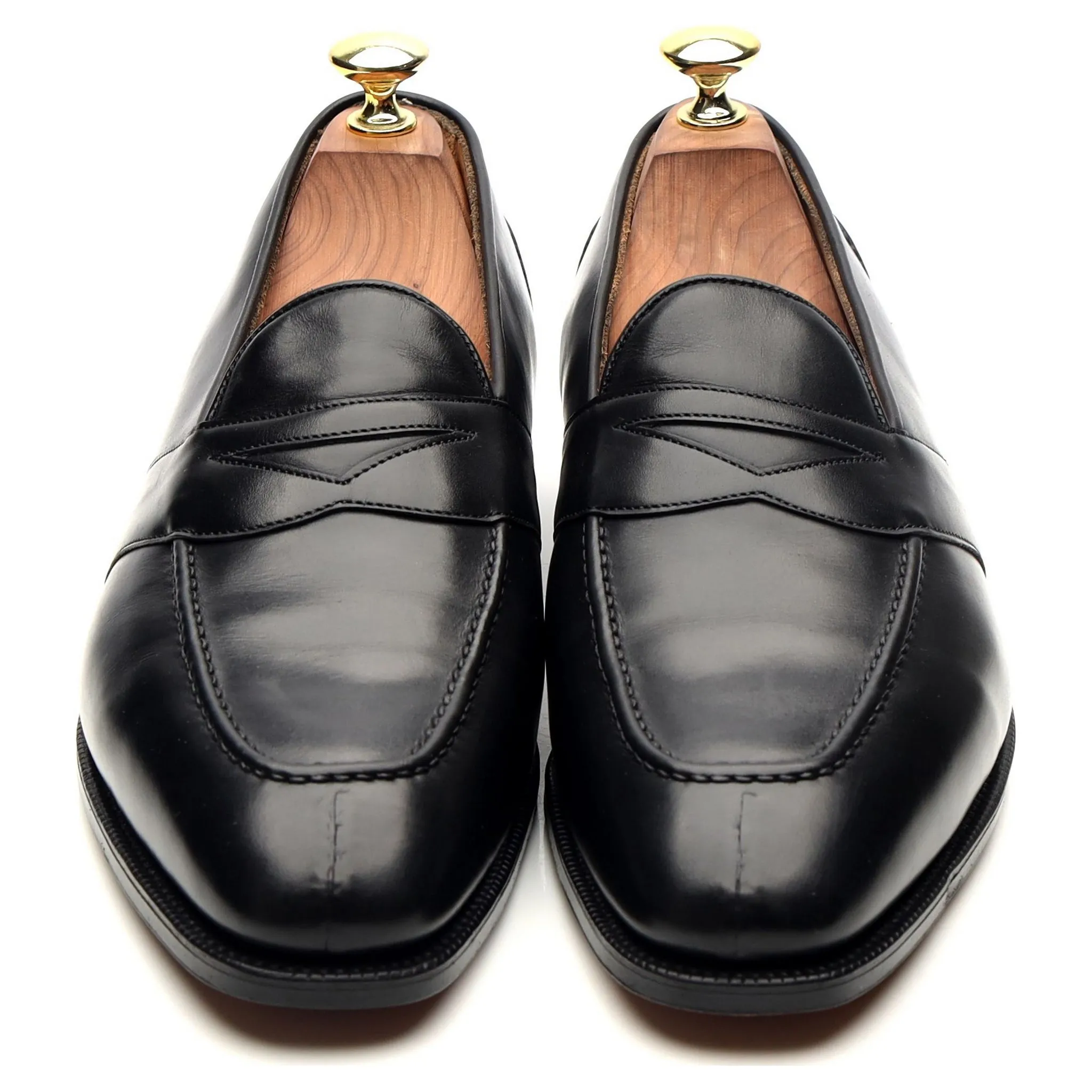 Ralph Lauren Black Leather Split Toe Loafers UK 7.5