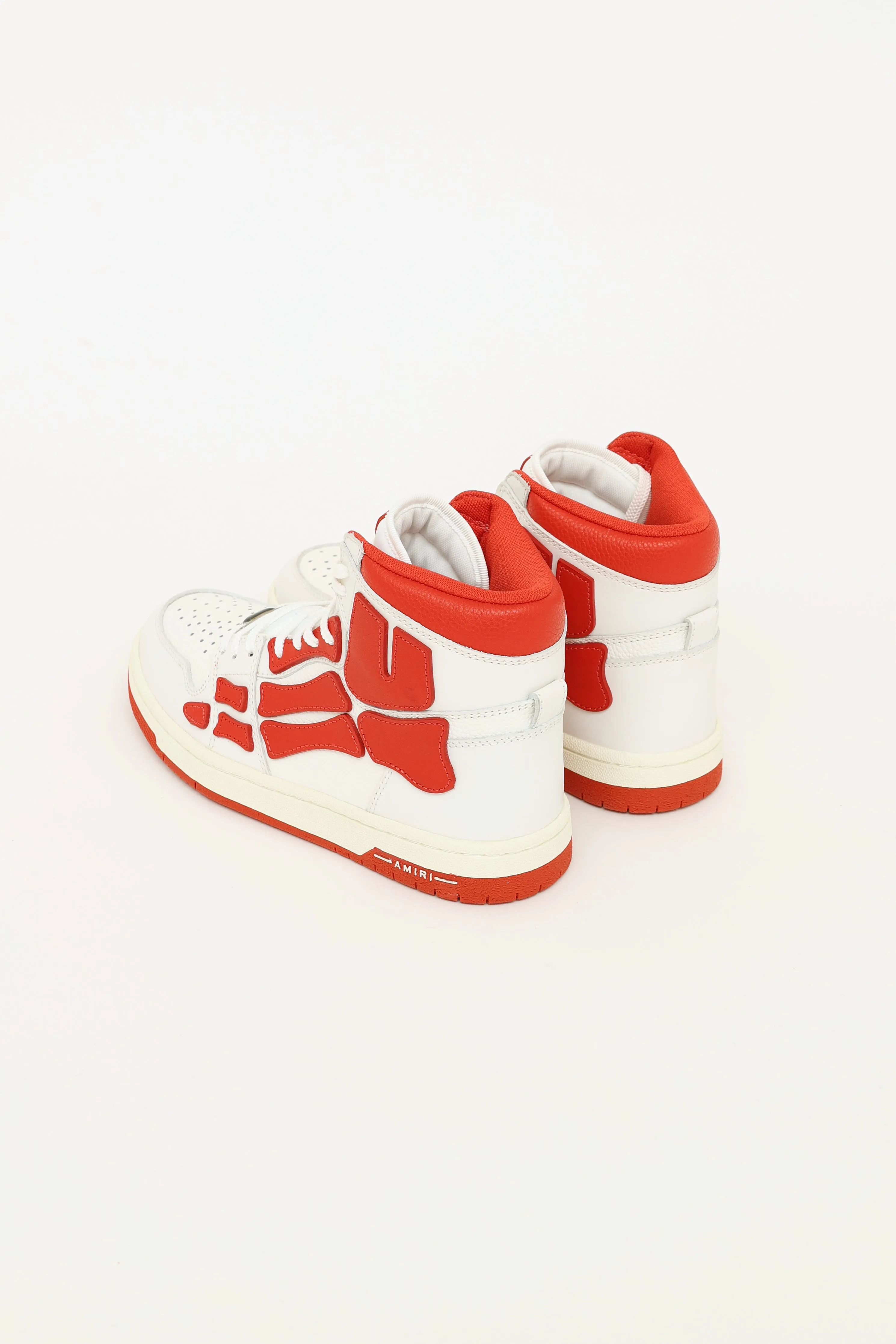 Red Leather Skel Top Hi Sneakers