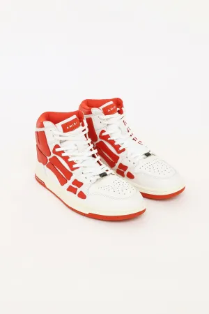 Red Leather Skel Top Hi Sneakers