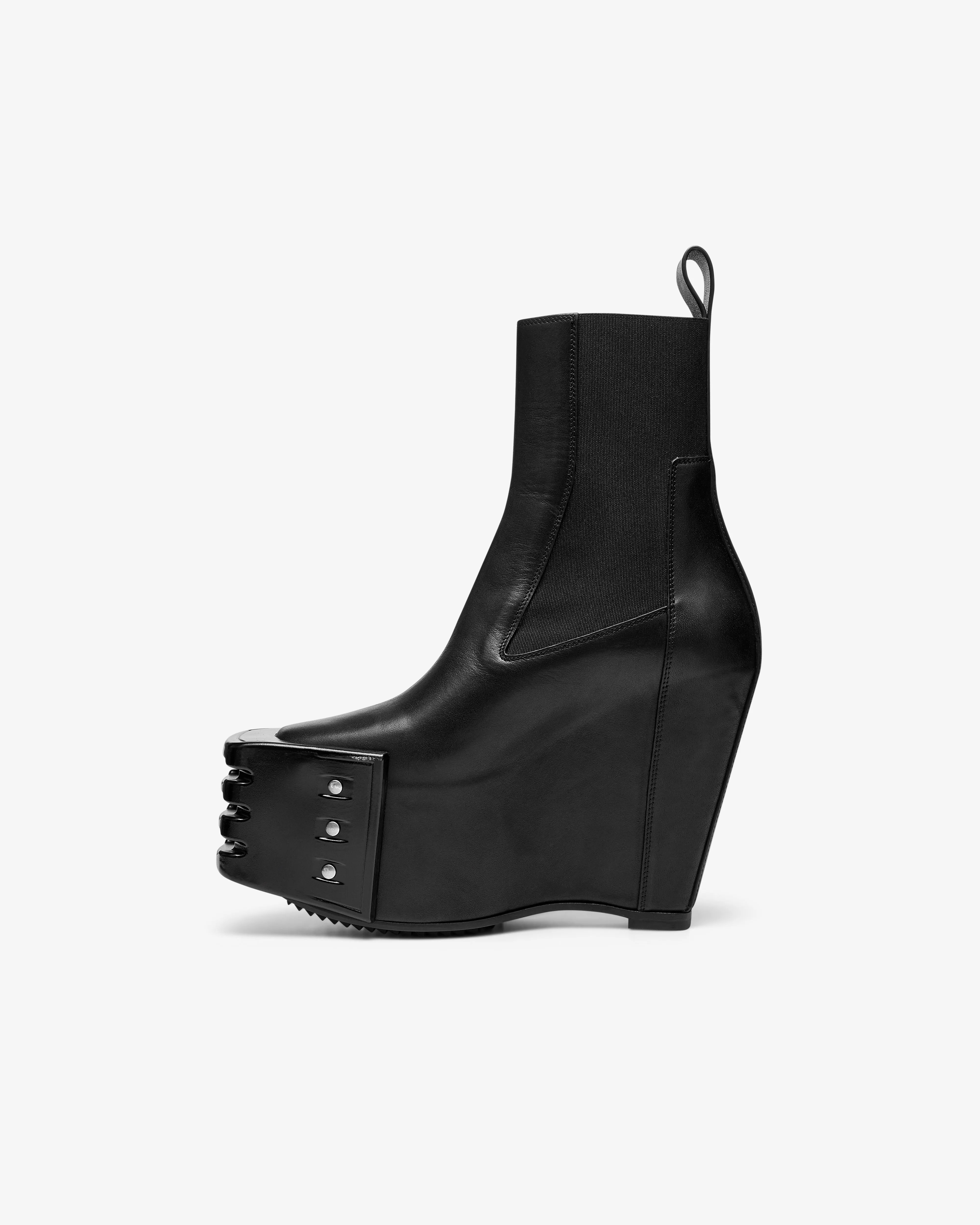 Rick Owens - Women's Grilled Wedge Beatle Chelsea Boots - (Black)