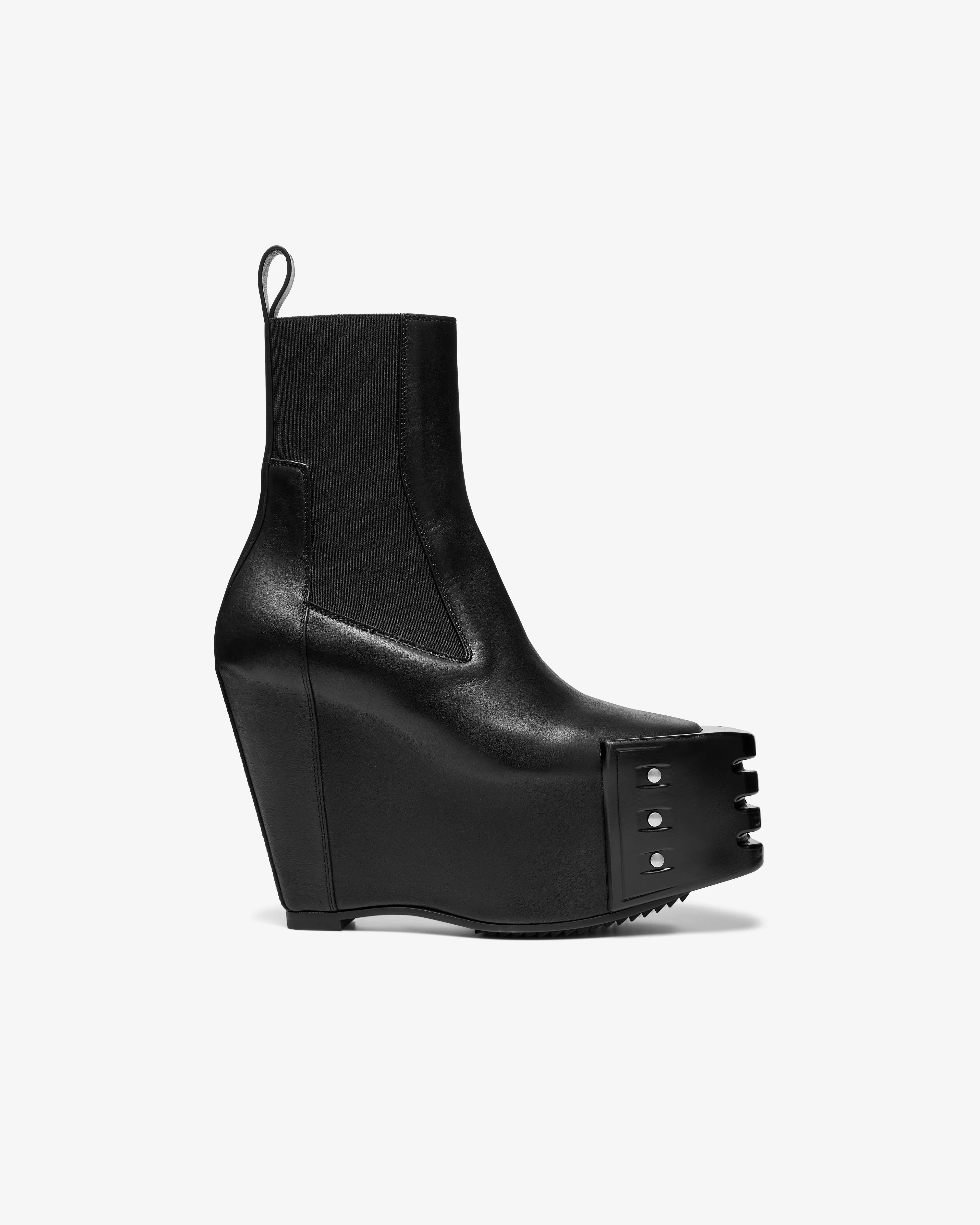 Rick Owens - Women's Grilled Wedge Beatle Chelsea Boots - (Black)