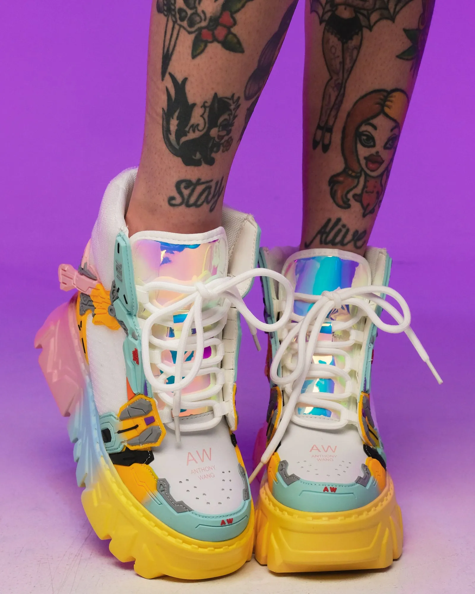 Robo Kid Platform Wedge Sneakers