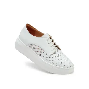 Rollie Womens Derby City Punch White Leather Trainer