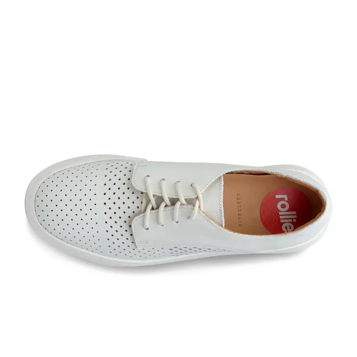 Rollie Womens Derby City Punch White Leather Trainer