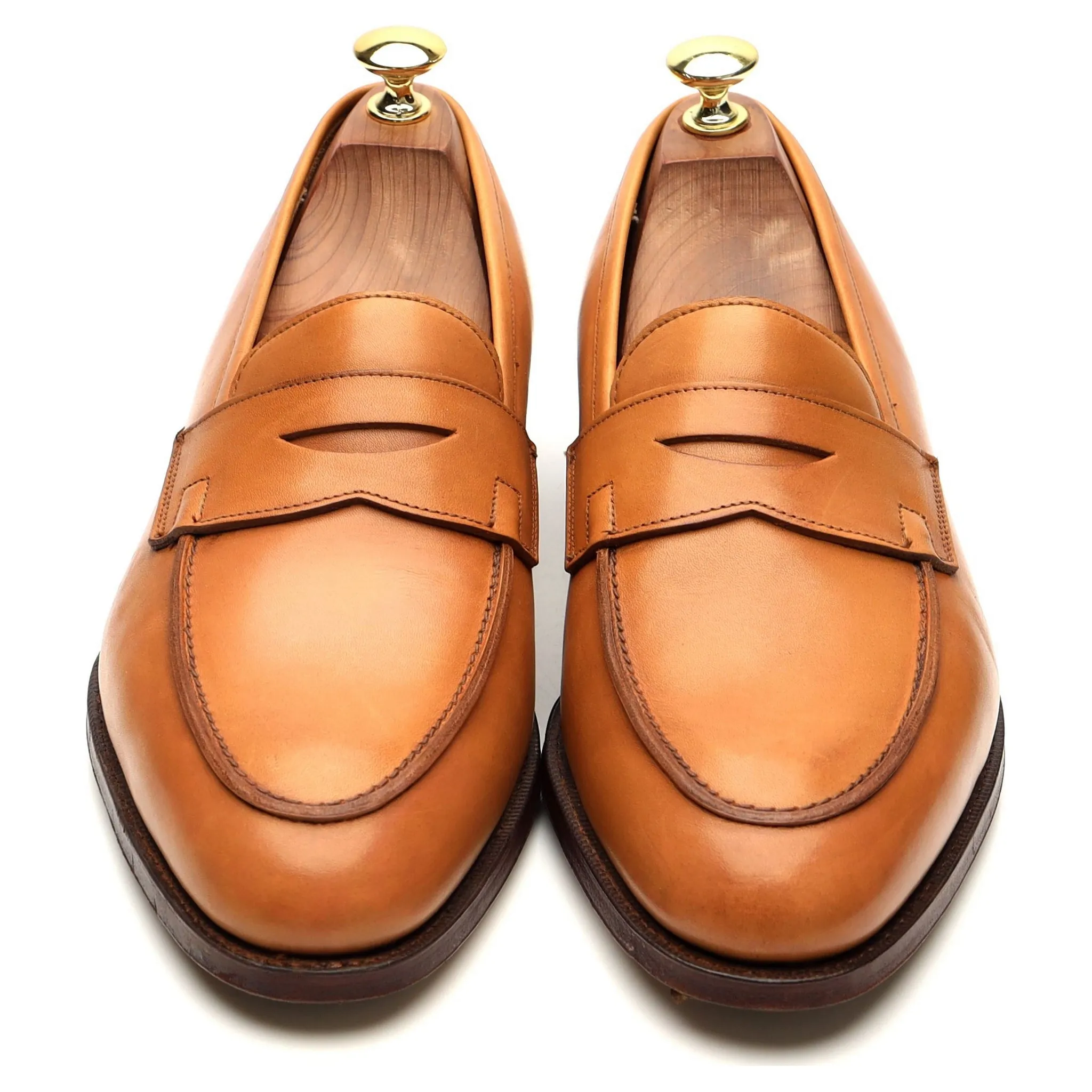 'Rosebery' Light Tan Brown Leather Loafers UK 8.5 E