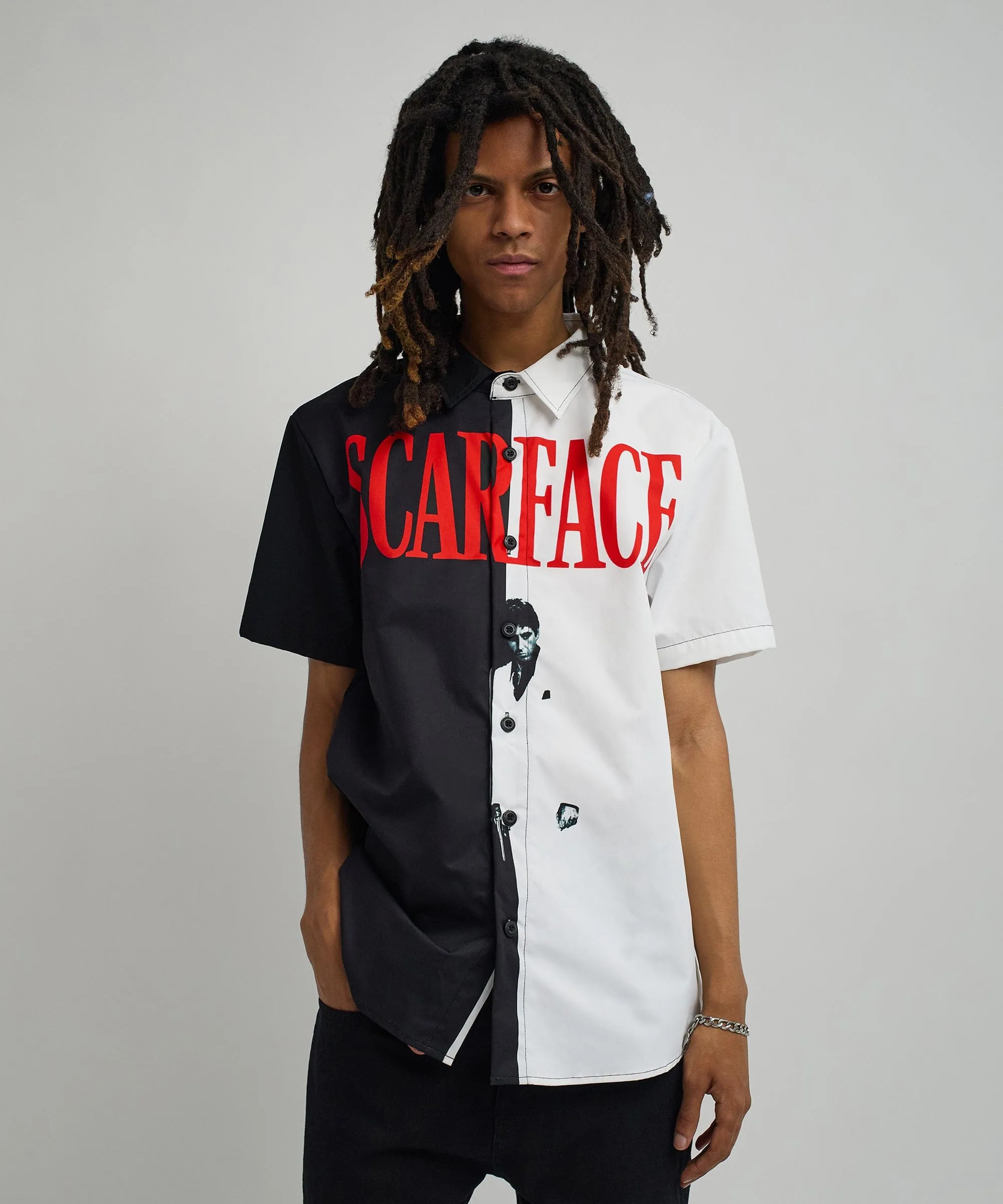 Scarface Split Woven Short Sleeve Shirt