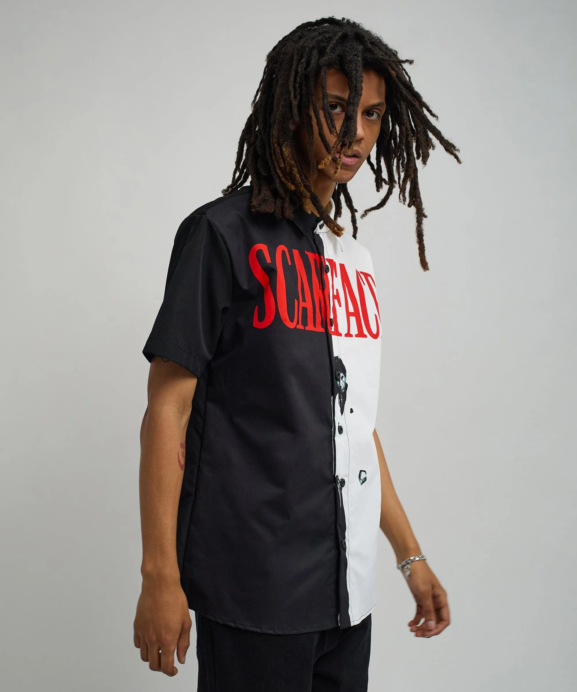 Scarface Split Woven Short Sleeve Shirt