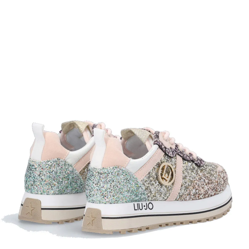 Scarpe LIU JO Sneakers Platform Maxi Wonder 518 in Glitter Light Gold