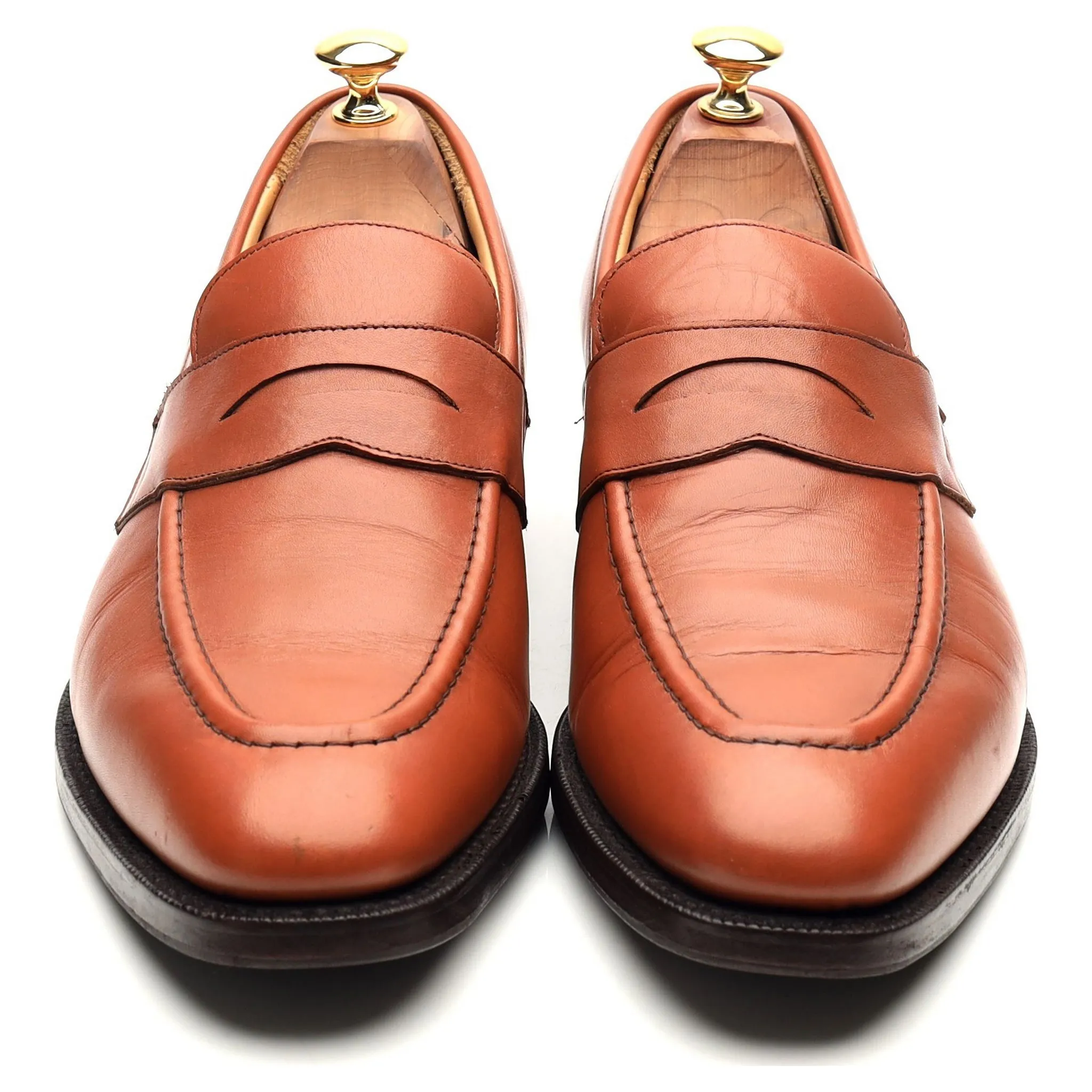 'Sears' Tan Brown Leather Loafers UK 9.5 F