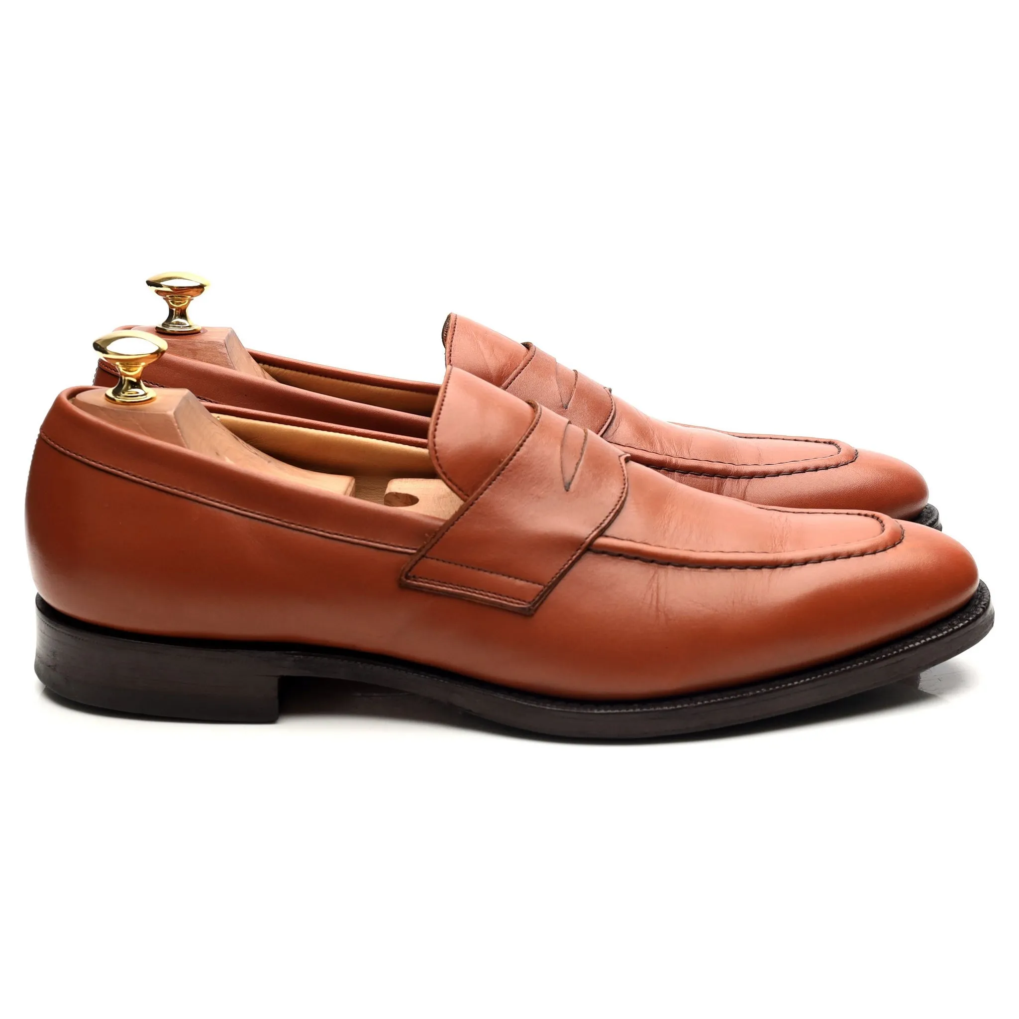 'Sears' Tan Brown Leather Loafers UK 9.5 F