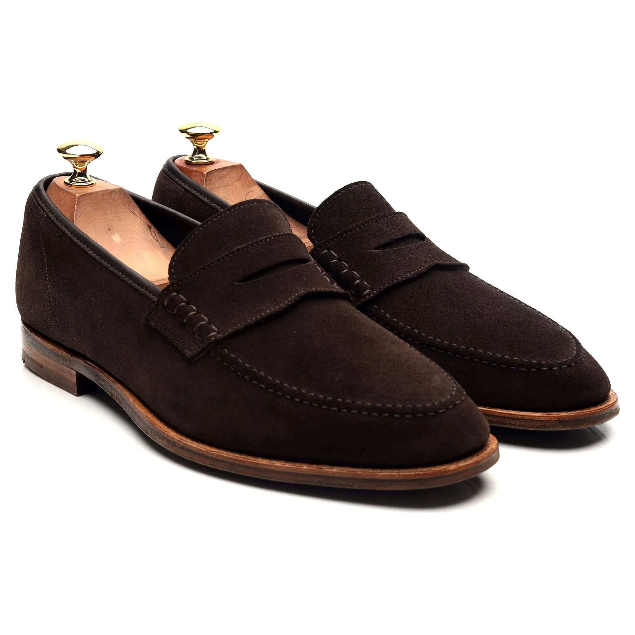 'Seaton' Dark Brown Suede Loafers UK 9 E