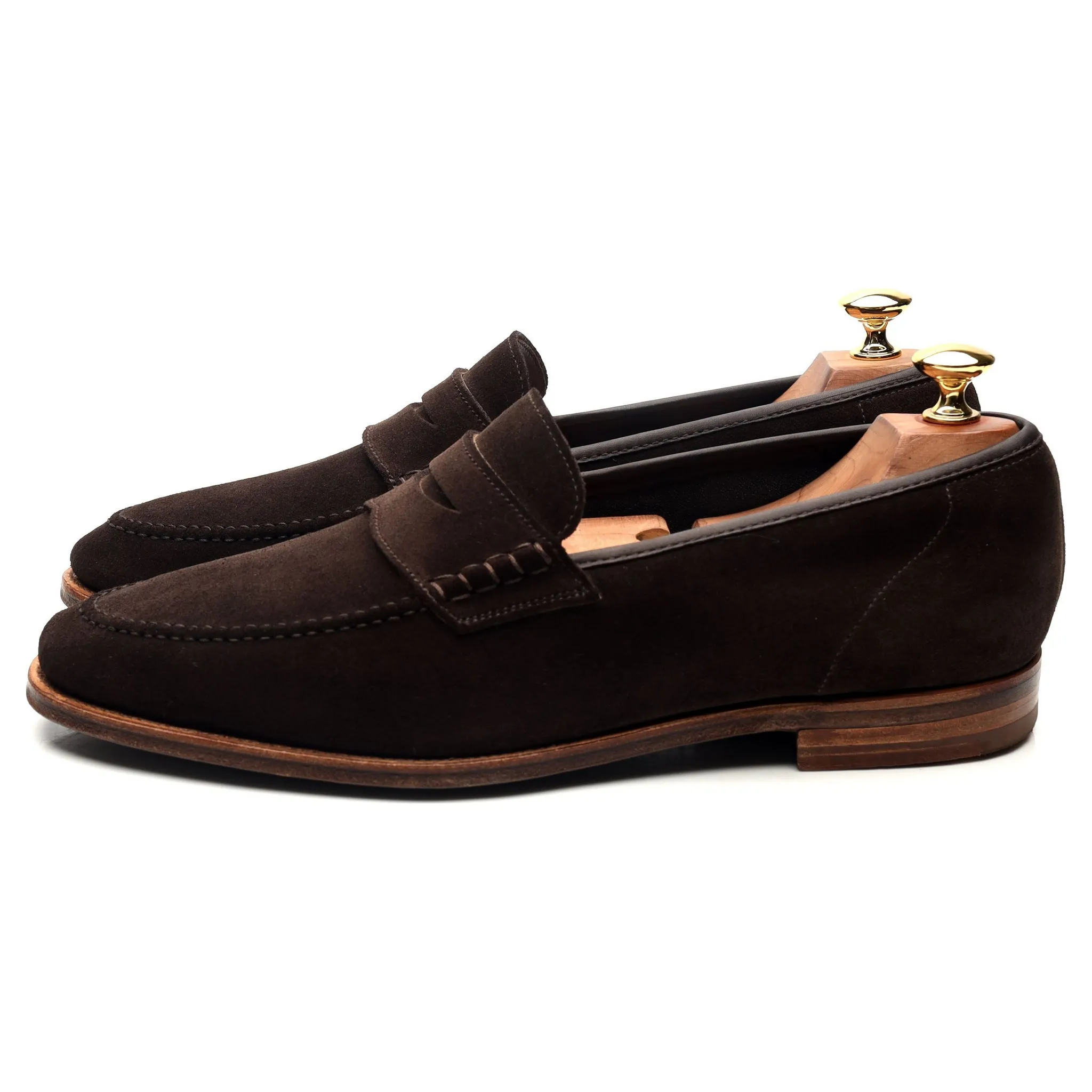 'Seaton' Dark Brown Suede Loafers UK 9 E