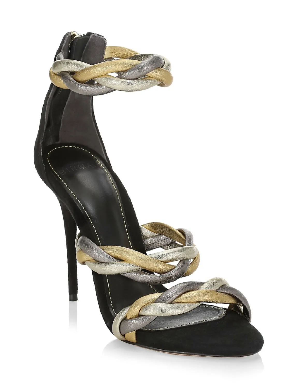 Selena Metallic Leather Braided Sandals